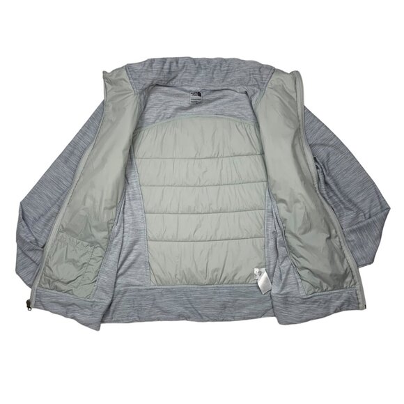 The North Face Pseudio Puffer Jacket XL Gray Thumb Holes Zip Up Hiking NF00CC9L - Picture 8 of 13